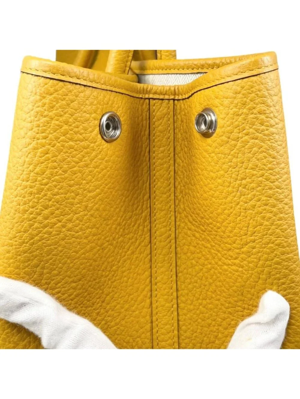 Hermes Tote Bag Garden Party PM Negonda Jaune Ambre Yellow Silver